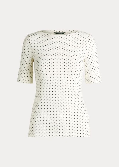 Tops Ralph Lauren Mujer Creme Multicolor - Polka-Dot Cotton-Blend - QDLUH0317